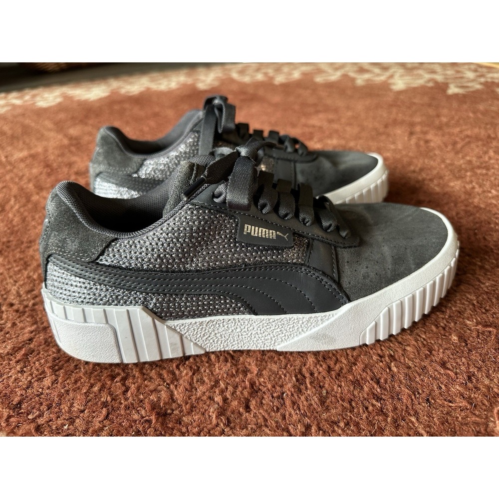 Puma Cali Suede Gray Lace Up Womens Sneakers Shoes Casual 8 - Picture 3 of 9